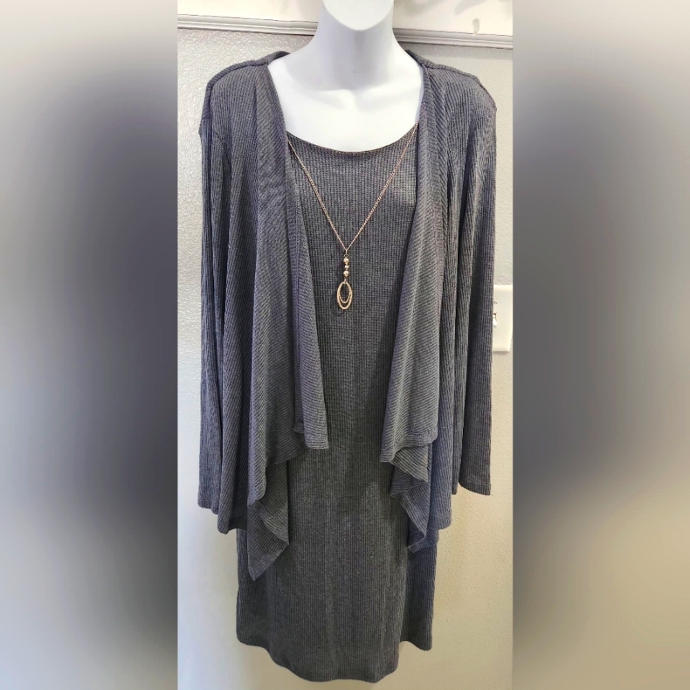 R&K Gray Women's Cardigan Sweater